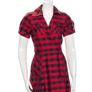Diana von Furstenberg DVF Red and Black Wrap Dress
